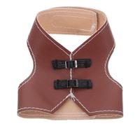 Veemoon Combinaison de Vol en Similicuir Marron Clair pour Oiseaux Taille L, Gilet Réglable pour Perroquets et Calopsittes, Tenue Extérieure et Entraînement, Vêtements Perroquet