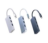 Veemoon Concentrateur USB-c Hub Ethernet USB-c Ports USB Type-c Interface Micro Carte Compatible Système Noir