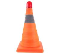 Veemoon Cône de Pliable 30 CM avec LED et Collerette Réfléchissante Cône de Sécurité Routière Multifonction pour Chantier Parking et Urgence Base Stable et Matériau Solide