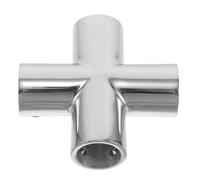 Veemoon Connecteur Croisé pour Garde-Corps Bateau 25mm en Acier Inoxydable | Rail de Sécurité pour Voiliers et Yachts, Finition Polie Argentée, Raccord Précis 0,98 Po