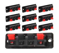 Veemoon Connecteur de Bornes pour Haut-Parleurs Stéréo 10 Pièces Grand Format Compatible Câbles Audio et Éclairage LED Plaque de Connexion Solide en ABS pour Test et Raccordement