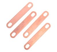 Veemoon Connecteurs Cylindriques en Cuivre Rouge pour Batterie au Lithium, 4 Pièces, Épaisseur 2 Mm, Espacement Trous 55 Mm X 6x9 Mm, Bande de Contact Fiable pour Assemblage Module