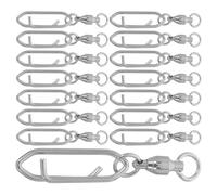 Veemoon Connecteurs de Pêche en Acier Inoxydable 20pcs Roulements à Billes, Design Rotation Fluide, Clips à Connexion Rapide pour Sessions de Pêche Actives sur Récifs