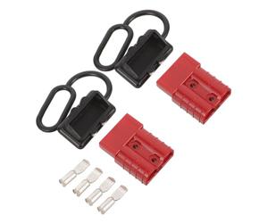 Veemoon Connecteurs Électriques 50a 600v Avec Coque Polycarbonate Et Couvercle De Protection Paire De Prises Bipolaires Rapides Usage Treuil Et Véhicules Utilitaires Utilisateurs Professionnels