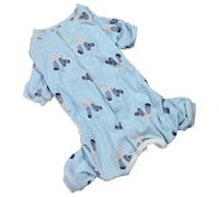 Veemoon Costume de Récupération pour Chien en Coton Bleu à Quatre Membres, Alternative la Collerette, Après Chirurgie pour Éviter Léchage et Griffures