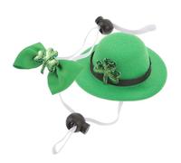 Veemoon Costume De Saint Patrick pour Chien - Chapeau Haut De Forme Vert avec Collier Trèfle Irlandais Et Nœud pour Chat Et Chien - Accessoires Festifs pour Célébrations