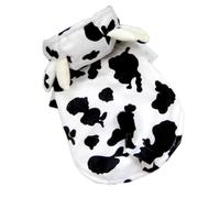 Veemoon Costume pour Chien en Peluche Blanc Forme Vache, Vêtement Chaud et Multi-Usage pour Animaux, pour Occasions Spéciales et Séances Photo