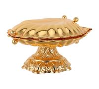 Veemoon Coupe à Fruits sur Pied Dorée en Alliage de Zinc Petit Plateau Coquillage Décoratif pour Table et Salle à Manger Corbeille à Fruits de Comptoir Polyvalente pour Apéritifs et