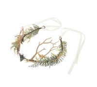 Veemoon Couronne de Fée Cerf Coiffe Costume Renaissance Femme Diadème Elfique Accessoire Cosplay Tiare Déesse Féerique