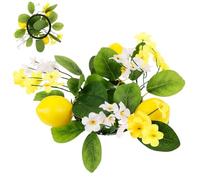 Veemoon Couronne de Mariage Artificielle Feuillage Citron et Support Bougie, Décoration de Table Élégante pour Mariage et Maison, Facile à Entretenir, Matériau Tissu et Fil de Fer