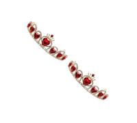 Veemoon Couronne De Mariage Baroque Rouge En Cristal Avec Coeur En Acrylique - Diadème Élégant Et Filles - Accessoire De Princesse Doré Pour Cérémonie Et Événements