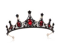 Veemoon Couronne De Mariée Baroque Élégante Taille Unique Noire Coiffe De Mariage Femme Pour Cérémonie Robe De Mariée