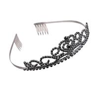 Veemoon Couronne de Mariée en Strass Noir Peignes, Accessoire Tête Élégant, Taille Unique, pour Femmes et Demoiselles D’honneur, Adapté Fêtes, Mariages et Bals, Décor Coiffure