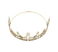 Veemoon Couronne de Roi Médiévale Vintage en Métal Doré Bandeau Souple Ajustable, Accessoire de Costume Royal pour Fête Costumée, Mariage et Anniversaire, Tiare Royale Renaissance