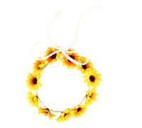 Veemoon Couronne De Tournesol Et Marguerite Pour Cheveux - Bandeau Jaune Élégant Pour Mariée Et Festivals - Accessoire Floral Chic
