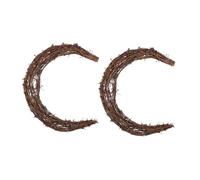 Veemoon Couronne en Rotin Naturel de Lune 30 CM 2 Pièces Anneau pour Loisirs Créatifs Matériel DIY pour Décoration Murale Festive Accessoire Polyvalent pour Noël et Fêtes