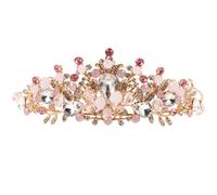 Veemoon Couronne Garçon Fille Cristal pour Fête Diadème pour Filles Accessoire de Cheveux Décoration Anniversaire et Photo Aléatoire Or et Rose