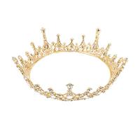 Veemoon Couronne Mariage Femme Cristal Baroque Ronde Tiare Nuptiale Durable et pour Mariée Accessoire Unique pour Fête et Cérémonie