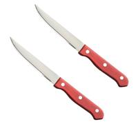 Veemoon Couteaux à Steak Lisse 2 Pièces Ergonomique en Bois de Fleur, Lame en Acier Inoxydable Ustensiles Multifonctions Cuisine à Domicile