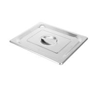 Veemoon Couvercle de Bac Alimentaire Rectangulaire en Acier Inoxydable 1/2 Taille avec Poignée Couvercle de Casserole pour Buffet et Restauration Protection Anti-Déversement Adapté