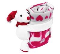 Veemoon Couverture De Noël Doux Double Face Pour Garçon Fille Plaid Imprimé Avec Motifs Ours Et Renne Couverture Polaire Confortable Pour Garçon Fille Et Poupée