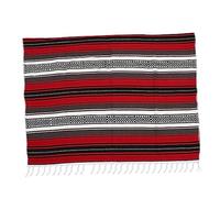 Veemoon Couverture Tissée en Cape Mélangée Couverture Mexicaine Tapis De Yoga pour Décoration Intérieure Rouge 130x180cm