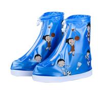 Veemoon Couvre-Chaussures Motif Sportif Cartoon Imperméables de Pluie en PVC Léger et Fermeture Éclair Antidérapante pour Garçon et Filles Protection pour Architecture Ancienne