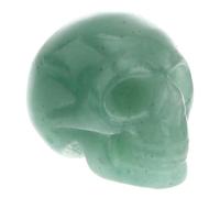 Veemoon CrâNe De Cristal Sculpté en Jade Naturel - Mini Ornements DéCoratifs Bureau Forme De CrâNe Jade pour Maison Et Bureau Halloween - Ornements en Pierre PréCieuse Vert, 1 Pouce