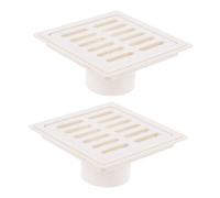 Veemoon Crépine De Sol Carrée Pvc Résistante Accessoire Couvercle De Drain Pratique Insertion Simple Tuyau Ø43 Mm Filtre Siphon Pour Balcon Et Patio Lot De 2 Usage Extérieur Solide