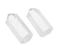 Veemoon Cristal Blanc Hexagonal Poli 5-6 Cm, 2 Pièces, Colonne Prismatique Décorative à Six Faces, Accessoires Spirituels et Décoration Intérieure pour Maison et Bureau