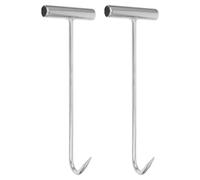 Veemoon Crochet en T Inoxydable pour Levage de Plaques D'égout, Crochet de Traction Robuste 30 Cm, Lot de 2, Outil Industriel pour Manutention et Levage de Regards D'égout