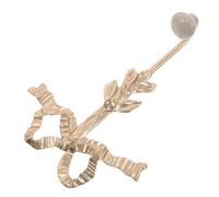 Veemoon Crochet Mural Décoratif en Métal Doré avec Nœud, Crochet Multi-usages Compact pour Manteaux, Serviettes et Paquet, Hameçon à Arc Résistant et Adapté la Maison