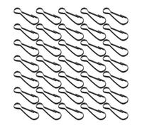 Veemoon Crochets à Ressort Métalliques Noirs 32 Mm, Lot de 100 Mousquetons Multifonction pour Porte-clés, Cordons et Accessoires de Plein Air, Clips Résistants pour Randonnée et Camping