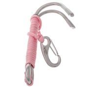 Veemoon Crochets Doubles en Acier Inoxydable 316 avec Cordon Spiralé Rose, Longe de Sécurité Résistante à L’Eau de Mer, Équipement de Plongée Polyvalent pour Pêche et Plongée sous-Marine,
