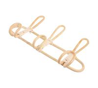 Veemoon Crochets Muraux en Rotin Naturel Tressé Fait Main Porte-Serviettes Mural 3 Crochets Support Mural pour Salle de Bain et Chambre Rangement Décoratif Solide et Polyvalent