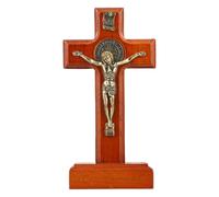 Veemoon Croix Murale Catholique Bois Crucifix Mural Jésus Décoration Murale Chrétienne Pour Salle De Prière Ou Table