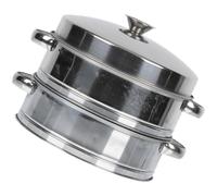 Veemoon Cuiseur Vapeur Inox 2 Niveaux avec Couvercle en Acier Inoxydable Panier Vapeur Empilable pour Légumes Raviolis Brioches Réutilisable pour Maison et Restaurant