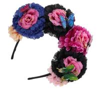 Veemoon Day Of The Dead Flower Headband Festival Accessory Floral Crown For Dress Up Cosplay Party Couleur Aléatoire