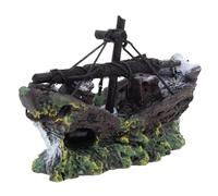 Veemoon Décoration Aquarium Épave Bateau Pirate en Résine Écologique, Cachette pour Petits Poissons, Ornement Réaliste pour Aquarium Poisson, Décor Thème Naufrage, Modèle Robuste et Sûr