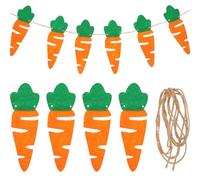 Veemoon Décoration de Fête de Pâques Guirlande de Carottes Fanion Décoratif en Papier Bannière Suspendue Orange 1 Pièce pour Décoration Murale Printanière et Événement Festive