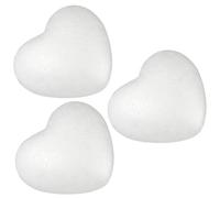 Veemoon Décoration De Noël 3 Pièces Coeurs En Polystyrène 10cm Balle En Mousse Artisanale Pour Arts Et Métiers - Idéale Pour Mariage Et Saint-Valentin Décor