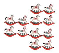 Veemoon Décoration De Noël 4 Pcs Mini Cheval à Bascule en - Ornements en pour Décoration De Table Et De Fête pour Enfants