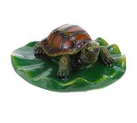 Veemoon Décoration Flottante pour Bassin - Tortue sur Feuille de Lotus en Résine Solide - Ornement Réaliste de Fontaine pour Jardin et Étang Extérieur - Accessoire Décoratif Aquatique