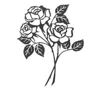 Veemoon DéCoration Rosace Murale En Fer Forgé Art Mural Rose En MéTal Fer Suspendu Ornement Sculpture Panneau Floral Mural Noir pour Coucher Salon Salle Bain Jardin