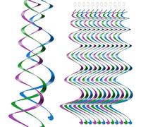 Veemoon Décoration Suspendue en Spirale Pailletée Multicolore Lot de 30 Pièces en PVC pour Fête D’Anniversaire Mariage et Noël Décoration de Plafond Festive et Tourbillonnante