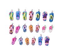 Veemoon Décorations De Pantoufles En Argile Pour Bijoux Lot De 20 Multicolore Accessoires Diy Breloques Pour Colliers Et Bracelets Décoration Intérieure Présent D'anniversaire Bricolage Créatif