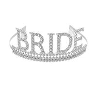 Veemoon Diadème de mariée en strass avec peigne : couronne de mariage, accessoire de coiffure pour la mariée et les demoiselles d'honneur, cadeau pour enterrement de vie de jeune fille, argent