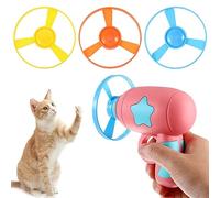 Veemoon Disque Volant Soucoupes Drôle De Chat Disque Volant avec des Hélices Volantes Colorées Ensemble pour Chaton Chasse Entraînement Chasse