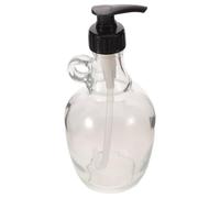 Veemoon Distributeur de lessive en Verre avec Pompe Noire, Rechargeable | Distributeur de lessive en verre d'une capacité de 1 kg, contenant pour savon liquide, idéal pour organiser le plan de