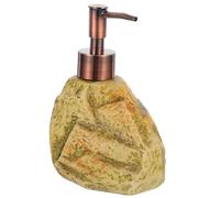 Veemoon Distributeur de Savon Céramique Forme Pierre Vintage Flacon Refillable avec Pompe pour Lotion Shampooing et Gel Salle de Bain et Hôtel